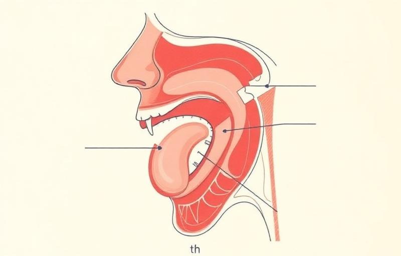 Cross-section diagram of tongue position for the 'th' sound